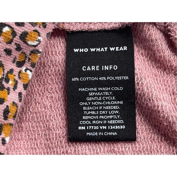 WHO WHAT WEAR | PLEATED PUFF SLEEVE TEE SHIRT TOP PINK LEOPARD PRINT S - Picture 6 of 7